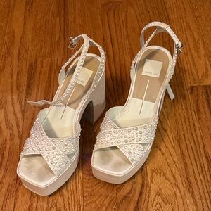 Dolce Vita Pearl Embellished Platform Sandals